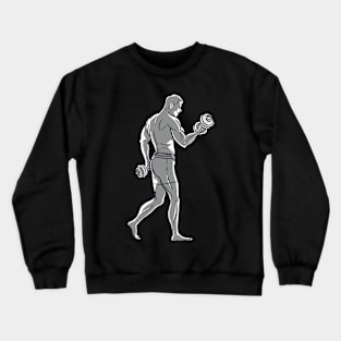 Weight training bodybuilder lifts dumbbells Crewneck Sweatshirt